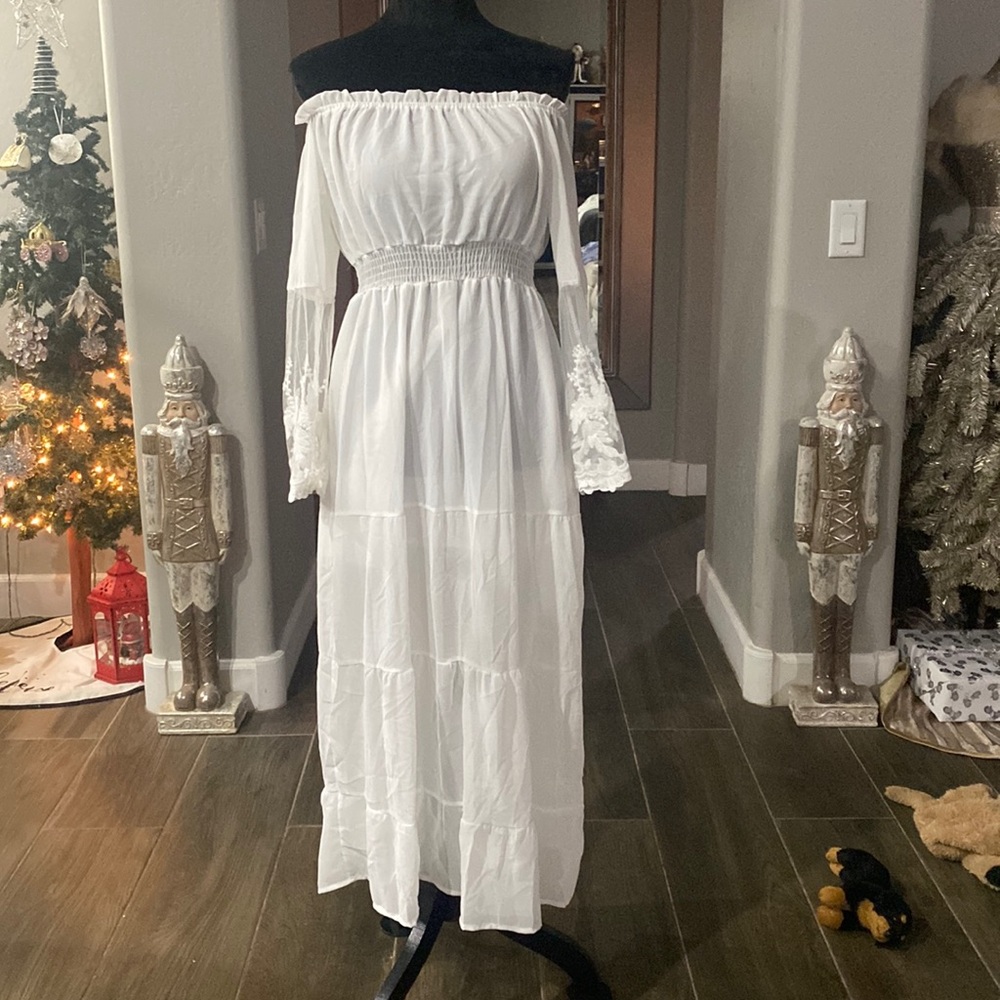NWOT White mid calf length dress